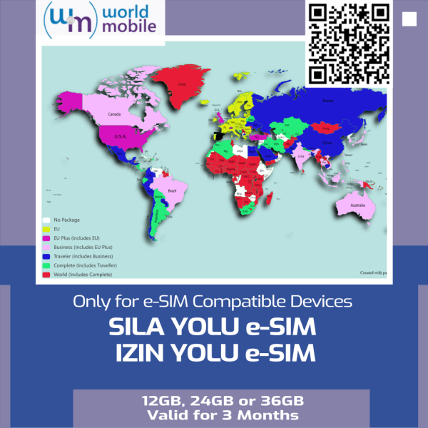 Sila Yolu eSIM (Serbia, Türkiye, UK, Switzerland and European Union) / Valid for 3 Months